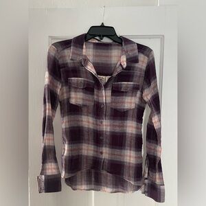 Mudd Purple and White Plaid Shirt